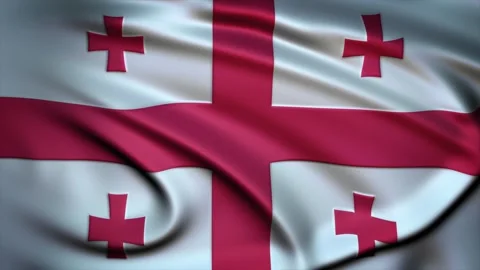 Seamless Loop Waving Silky Country Flag Georgia Stock Footage 286346063