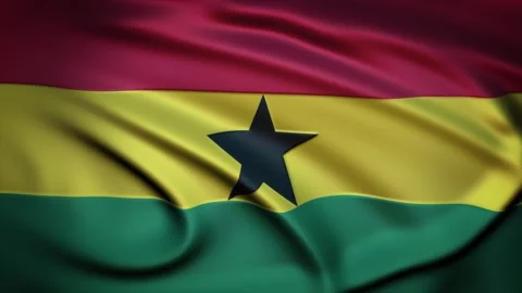 Seamless Loop Waving Silky Country Flag Ghana Stock Footage 286346079