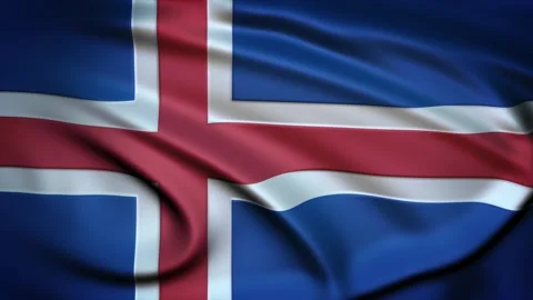 Seamless Loop Waving Silky Country Flag Iceland Stock Footage 286346147