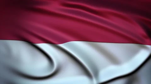 Seamless Loop Waving Silky Country Flag Indonesia Stock Footage 286346152