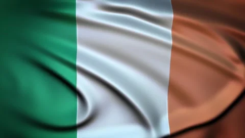 Seamless Loop Waving Silky Country Flag Ireland Stock Footage 286346179