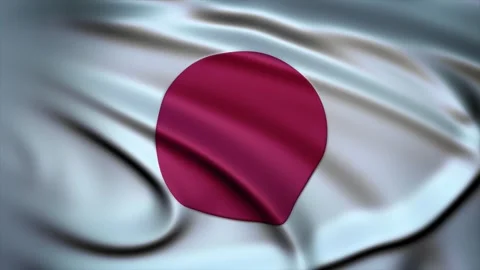 Seamless Loop Waving Silky Country Flag Japan Stock Footage 286346209