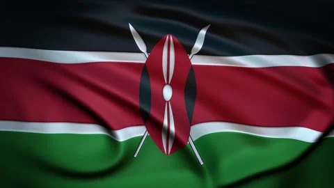 Seamless Loop Waving Silky Country Flag Kenya Stock Footage 286346214