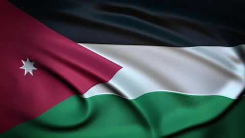 Seamless Loop Waving Silky Country Flag Jordan Stock Footage 286346216