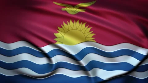 Seamless Loop Waving Silky Country Flag Kiribati Stock Footage 286346252