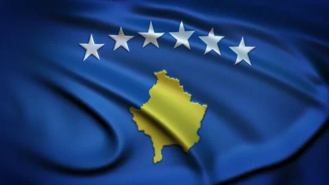Seamless Loop Waving Silky Country Flag Kosovo Stock Footage 286346260