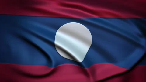 Seamless Loop Waving Silky Country Flag Laos Stock Footage 286346265