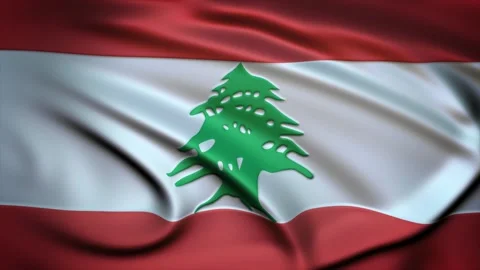 Seamless Loop Waving Silky Country Flag Lebanon Stock Footage 286346302
