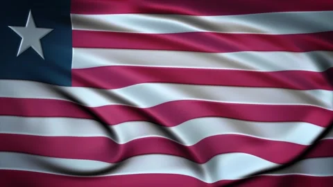 Seamless Loop Waving Silky Country Flag Liberia Stock-Footage 286346305