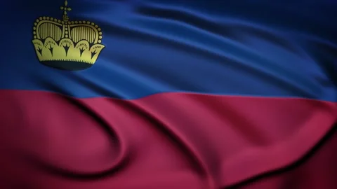 Seamless Loop Waving Silky Country Flag Liechtenstein Stock Footage 286346322