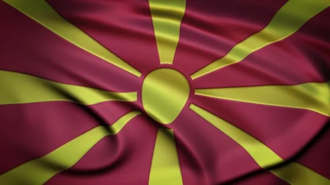 Seamless Loop Waving Silky Country Flag Macedonia Stock Footage 286346341