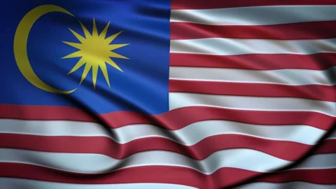 Seamless Loop Waving Silky Country Flag Malaysia Stock Footage 286346356
