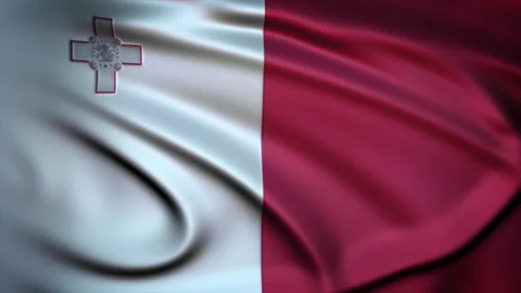 Seamless Loop Waving Silky Country Flag Malta Stock Footage 286346373