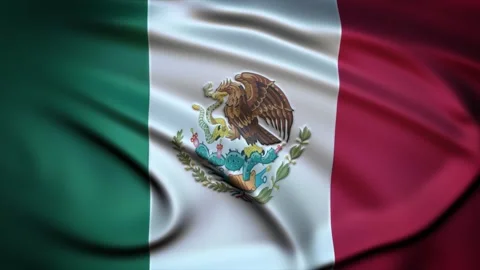 Seamless Loop Waving Silky Country Flag Mexico Stock Footage 286346394