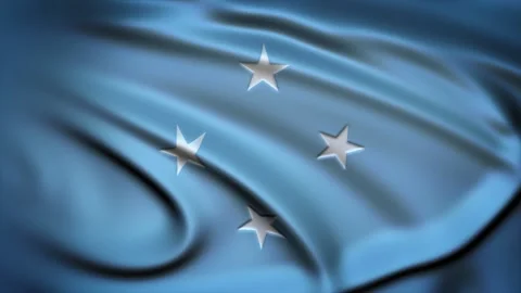 Seamless Loop Waving Silky Country Flag Micronesia Stock Footage 286346398