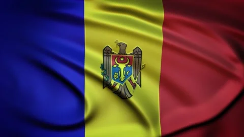 Seamless Loop Waving Silky Country Flag Moldova Stock Footage 286346403