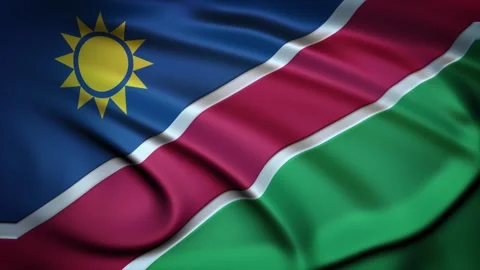 Seamless Loop Waving Silky Country Flag Namibia Stock Footage 286346445