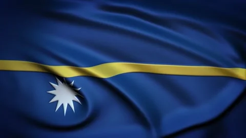 Seamless Loop Waving Silky Country Flag Nauru Stock Footage 286346448