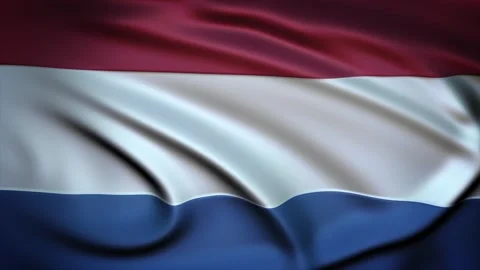 Seamless Loop Waving Silky Country Flag Netherlands Stock Footage 286346463