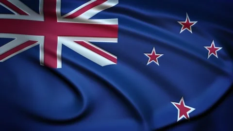 Seamless Loop Waving Silky Country Flag New Zealand Stock Footage 286346466
