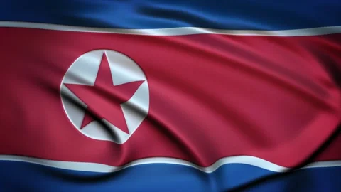 Seamless Loop Waving Silky Country Flag North Korea Stock Footage 286346492