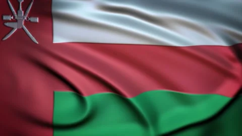 Seamless Loop Waving Silky Country Flag Oman Stock Footage 286346495