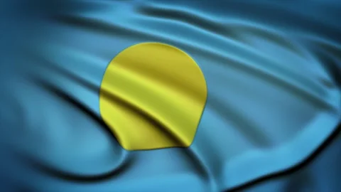 Seamless Loop Waving Silky Country Flag Palau Stock Footage 286346509