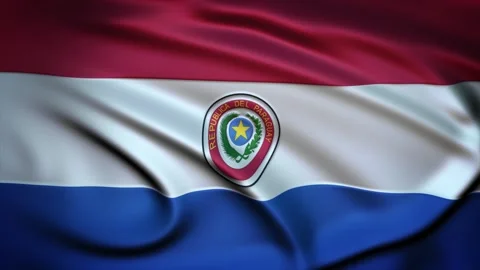 Seamless Loop Waving Silky Country Flag Paraguay Stock Footage 286346527
