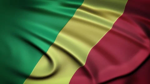 Seamless Loop Waving Silky Country Flag Republic of the Congo Stock Footage 286346563