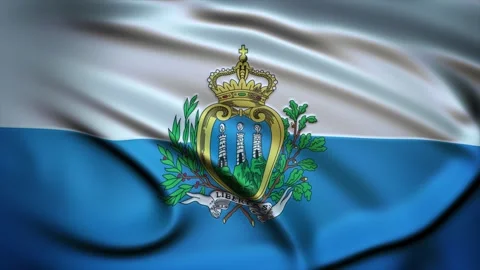 Seamless Loop Waving Silky Country Flag San Marino Video stock 286346614