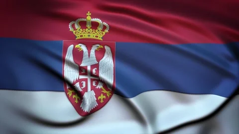 Seamless Loop Waving Silky Country Flag Serbia Stock Footage 286346635
