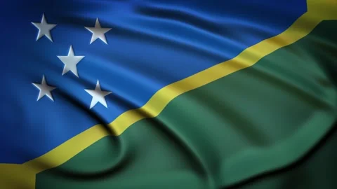 Seamless Loop Waving Silky Country Flag Solomon Islands Stock Footage 286346674