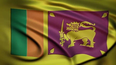 Seamless Loop Waving Silky Country Flag Sri Lanka Stock Footage 286346701