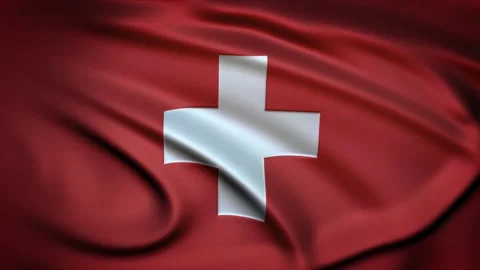 Seamless Loop Waving Silky Country Flag Switzerland Stock Footage 286346719