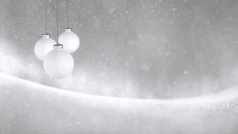 Seamless loop white baubles with silver white blurred wavy winter background 库存影片 339716731