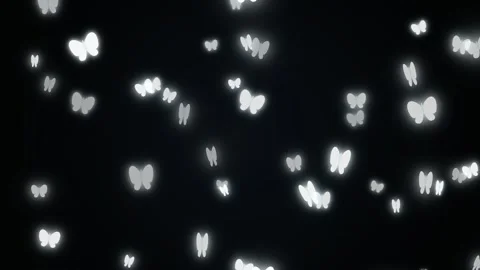 Seamless loop of white glowing butterflies background Stock Footage 342608671