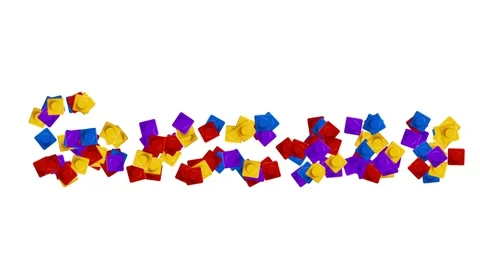 Seamless Loop of Word Success Formed with Colored Toy Bricks Stock Footage 159755968