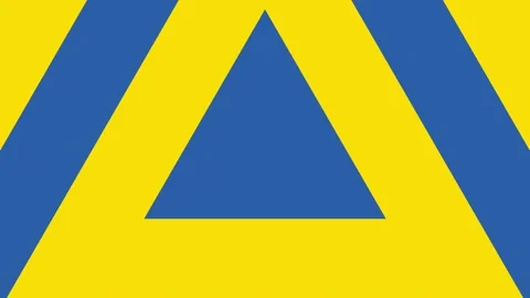 Seamless loop yellow and blue geometric animation with triangular elements Stock Footage 171582702