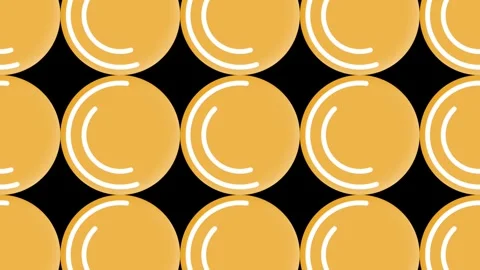 A seamless loop of yellow circular discs with white accents scrolling horizontal 库存影片 330516570