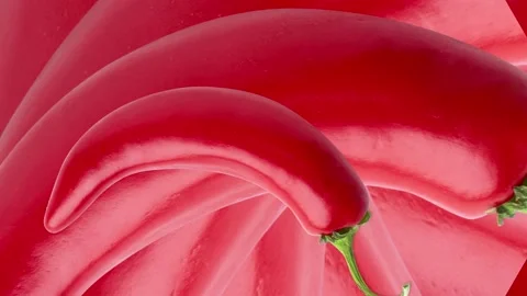 Seamless loop zooming Chili pepper background. Exotic vegetable in seamless loop 스톡 동영상 222318388