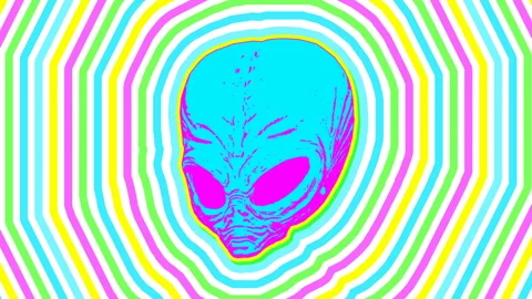 Seamless loopable animation of alien head cartoon style with stroke effect 스톡 동영상 254073538