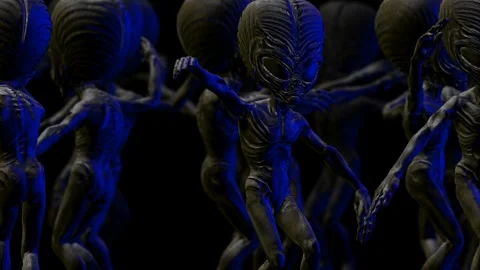 Seamless loopable animation of a group of terror aliens sexy dancing Vidéo 337324256