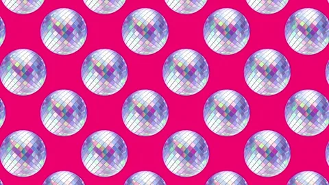 Seamless loopable animation of a pattern featuring reflective mirror disco balls Vidéo 337419855