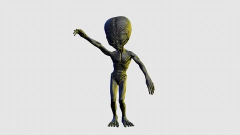 Seamless loopable animation of a terror alien sexy dancing isolated with alpha Stock Footage 337344793