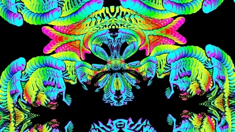 Seamless loopable animation of walking alien cartoon style with echo effect Video stock 314466766