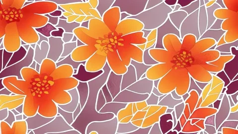 Seamless Loopable Autumn Flower Animation Stock Footage 215424944