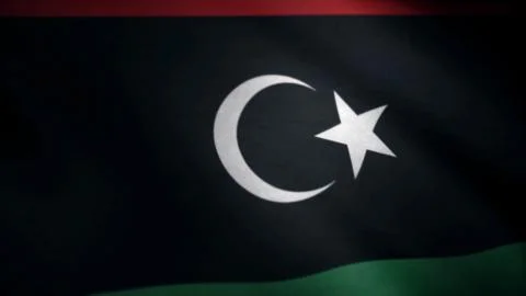 Seamless Loopable Flag of Libya. A beautiful satin finish looping flag animation 스톡 일러스트