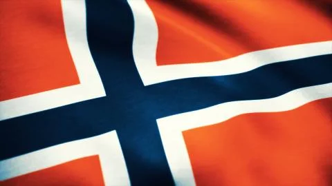 Seamless Loopable Flag of Norway. Flag of Norway waving in the wind - highly Illustrazione stock