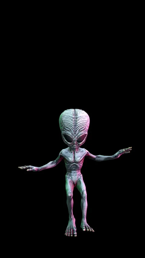 Seamless loopable vertical video  animation of a terror alien floating isolated Vidéo 304632331