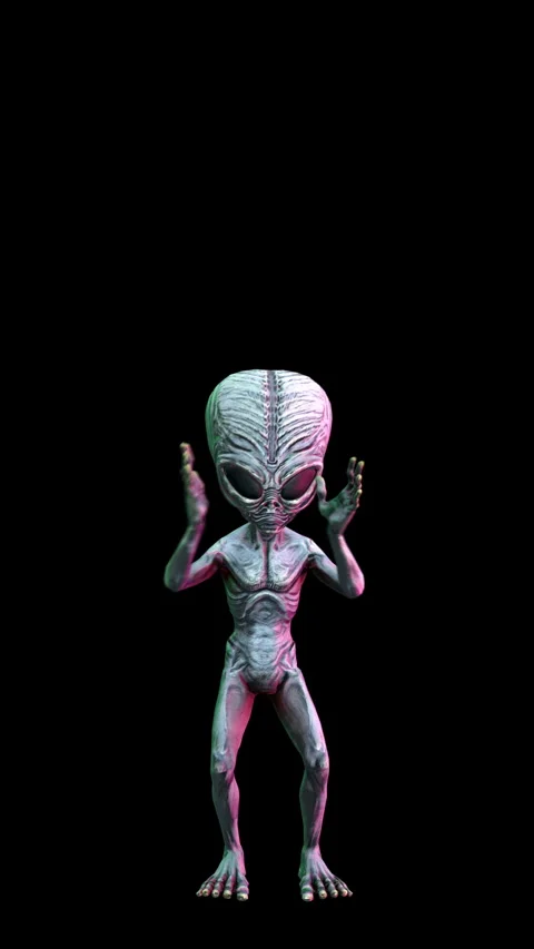 Seamless loopable vertical video  animation of a terror alien silly dancing Vidéo 304815481